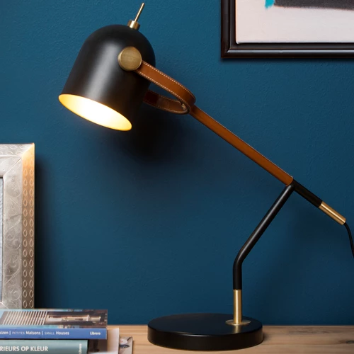 Lucide WAYLON - Schreibtischlampe - 1xE27 - Schwarz - Atmosphäre 1